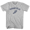 Mansfield Running Track Winged Foot Adult Cotton T-shirt by Tribe Lacrosse