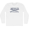 Middles Surf Break Crossed Surf Board Surfing Destination Adult Cotton Long Sleeve T-Shirt by Tribe Lacrosse