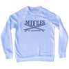 Middles Surf Break Crossed Surf Board Surfing Destination Adult Tri-Blend Sweatshirt by Tribe Lacrosse
