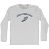Middlesbrough Running Track Winged Foot-Adult Cotton Long Sleeve T-shirt by Tribe Lacrosse
