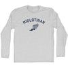 Midlothian Running Track Winged Foot Adult Cotton Long Sleeve T-shirt by Tribe Lacrosse