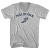 Midlothian Running Track Winged Foot Adult Cotton V-neck T-shirt by Tribe Lacrosse