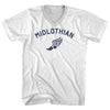 Midlothian Running Track Winged Foot Adult Cotton V-neck T-shirt by Tribe Lacrosse