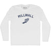 Millwall Running Track Winged Foot-Adult Cotton Long Sleeve T-shirt by Tribe Lacrosse