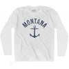 Montana State Anchor Home Cotton Adult Long Sleeve T-shirt by Ultras