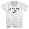 Motherwell Running Track Winged Foot Adult Cotton V-neck T-shirt by Tribe Lacrosse