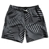 Multiple Lines Pattern Swim Shorts 7" Made in USA by Tribe Lacrosse