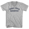 Music Trivia Gangster Adult Cotton V-neck T-shirt by Tribe Lacrosse