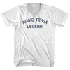 Music Trivia Legend Adult Cotton V-neck T-shirt by Tribe Lacrosse