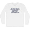 Narragansett Surf Break Crossed Surf Board Surfing Destination Adult Cotton Long Sleeve T-Shirt by Tribe Lacrosse