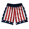 Navy Blue, Red and White Champ Athletic Running Fitness Exercise Shorts 7" Inseam Shorts Made In USA by Tribe Lacrosse
