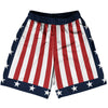 Navy Blue, Red and White Champ Basketball Practice Shorts Made In USA by Tribe Lacrosse