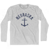 Nebraska State Anchor Home Cotton Adult Long Sleeve T-shirt by Ultras