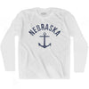 Nebraska State Anchor Home Cotton Adult Long Sleeve T-shirt by Ultras