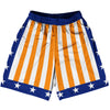 New York Royal, Orange and White Champ Basketball Practice Shorts Made In USA by Tribe Lacrosse