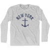 New York State Anchor Home Cotton Adult Long Sleeve T-shirt by Ultras