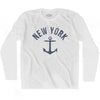 New York State Anchor Home Cotton Adult Long Sleeve T-shirt by Ultras