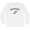 Newport Running Track Winged Foot Adult Cotton Long Sleeve T-shirt by Tribe Lacrosse