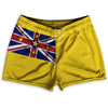 Niue Country Heritage Flag Shorty Short Gym Shorts 2.5" Inseam Made In USA