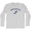 Northampton Running Track Winged Foot Adult Cotton Long Sleeve T-shirt by Tribe Lacrosse
