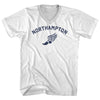 Northampton Running Track Winged Foot Adult Cotton V-neck T-shirt by Tribe Lacrosse
