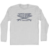 Outer Banks Surf Break Crossed Surf Board Surfing Destination Adult Cotton Long Sleeve T-Shirt by Tribe Lacrosse