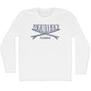 Pensacola Beach Surf Break Crossed Surf Board Surfing Destination Adult Cotton Long Sleeve T-Shirt by Tribe Lacrosse