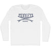 Piddleys Surf Break Crossed Surf Board Surfing Destination Adult Cotton Long Sleeve T-Shirt by Tribe Lacrosse
