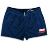 Poland Country Heritage Flag Shorty Short Gym Shorts 2.5" Inseam Made In USA by Shorty Shorts