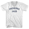 Proverbs 14 23 Adult Cotton V-Neck T-Shirt by Tribe Lacrosse