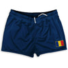 Romania Country Heritage Flag Shorty Short Gym Shorts 2.5" Inseam Made In USA by Shorty Shorts