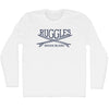 Ruggles Surf Break Crossed Surf Board Surfing Destination Adult Cotton Long Sleeve T-Shirt by Tribe Lacrosse