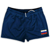 Russia Country Heritage Flag Shorty Short Gym Shorts 2.5" Inseam Made In USA by Shorty Shorts