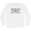 Rye Beach Surf Break Crossed Surf Board Surfing Destination Adult Cotton Long Sleeve T-Shirt by Tribe Lacrosse
