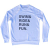Swim& Ride& Run& Fun. Custom Name & Adult Tri-Blend Sweatshirt by Tribe Lacrosse