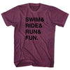 Swim& Ride& Run& Fun. Custom Name & Adult Tri-Blend T-shirt by Tribe Lacrosse