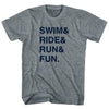 Swim& Ride& Run& Fun. Custom Name & Womens Tri-Blend Junior Cut T-Shirt by Tribe Lacrosse