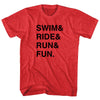 Swim& Ride& Run& Fun. Custom Name & Adult Tri-Blend T-shirt by Tribe Lacrosse