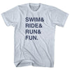 Swim& Ride& Run& Fun. Custom Name & Adult Tri-Blend T-shirt by Tribe Lacrosse