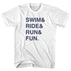 Swim& Ride& Run& Fun. Custom Name & Womens Cotton Junior Cut T-Shirt by Tribe Lacrosse