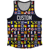 Sailing Nautical Flags Custom Athletic Sport Tank Top Made In USA by Tribe Lacrosse