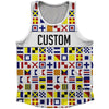 Sailing Nautical Flags Custom Athletic Sport Tank Top Made In USA by Tribe Lacrosse