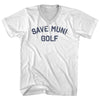 Save Muni Golf Adult Cotton V-neck T-shirt by Tribe Lacrosse