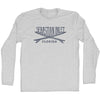 Sebastian Inlet Surf Break Crossed Surf Board Surfing Destination Adult Cotton Long Sleeve T-Shirt by Tribe Lacrosse