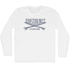 Sebastian Inlet Surf Break Crossed Surf Board Surfing Destination Adult Cotton Long Sleeve T-Shirt by Tribe Lacrosse