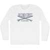 Second Street Surf Break Crossed Surf Board Surfing Destination Adult Cotton Long Sleeve T-Shirt by Tribe Lacrosse