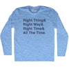 Self Disciple Right Thing Right Way Right Time All The Time Adult Tri-Blend Long Sleeve T-Shirt by Tribe Lacrosse