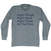 Self Disciple Right Thing Right Way Right Time All The Time Adult Tri-Blend Long Sleeve T-Shirt by Tribe Lacrosse
