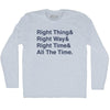 Self Disciple Right Thing Right Way Right Time All The Time Adult Tri-Blend Long Sleeve T-Shirt by Tribe Lacrosse
