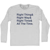 Self Disciple Right Thing Right Way Right Time All The Time Adult Cotton Long Sleeve T-Shirt by Tribe Lacrosse
